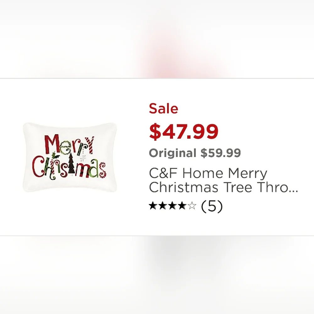 Whimsical Merry Christmas Throw Pillow